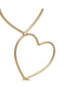 Bougeoir en métal hearts doré/blanc - 14.5x10x32.5 cm