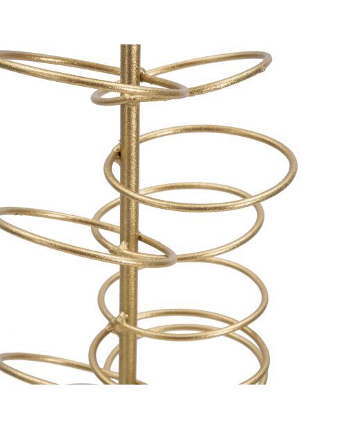 Bougeoir en métal rings doré/blanc - 14x13x50.5 cm