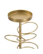 Bougeoir en métal rings doré/blanc - 14x13x50.5 cm