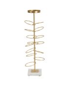 Bougeoir en métal rings doré/blanc - 14x13x46 cm