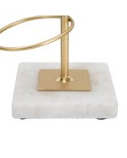 Bougeoir en métal rings doré/blanc - 14x13x46 cm