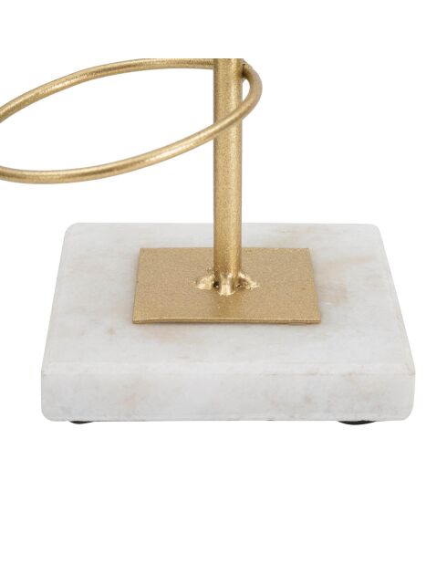Bougeoir en métal rings doré/blanc - 14x13x46 cm