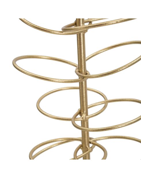 Bougeoir en métal rings doré/blanc - 14x13x46 cm