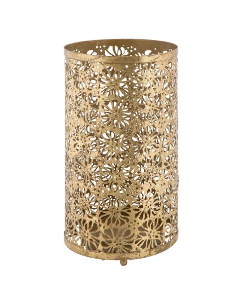 Porte-parapluies rond en métal fiori glam doré - D.24x42 cm