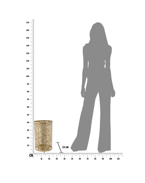 Fiori glam goldener runder Schirmhalter aus Metall - D.24x42 cm