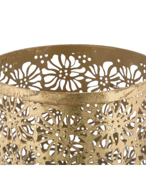 Porte-parapluies rond en métal fiori glam doré - D.24x42 cm