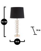 Lampe de table en métal doré/noir - D.30x61.5 cm