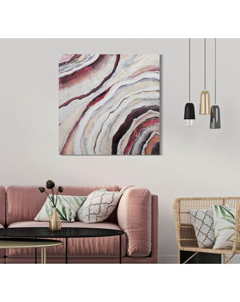 Gemälde auf Leinwand mit Holzrahmen fertig mehrfarbig - 80x2,8x80 cm