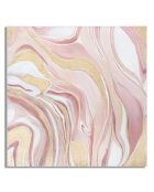 Tableau sur toile avec cadre en bois pinkly multicolore - 80x2.8x80 cm