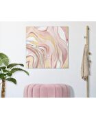 Tableau sur toile avec cadre en bois pinkly multicolore - 80x2.8x80 cm