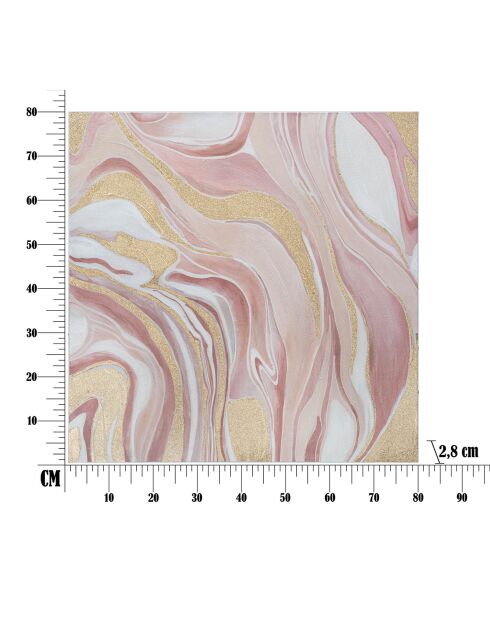 Tableau sur toile avec cadre en bois pinkly multicolore - 80x2.8x80 cm