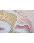 Tableau sur toile avec cadre en bois pinkly multicolore - 80x2.8x80 cm