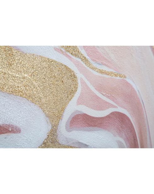 Tableau sur toile avec cadre en bois pinkly multicolore - 80x2.8x80 cm