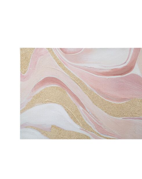 Tableau sur toile avec cadre en bois pinkly multicolore - 80x2.8x80 cm