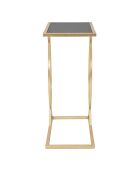 Bijzettafeltje van glam glas en metaal in zwart/goud - 45,5x25,5x60 cm