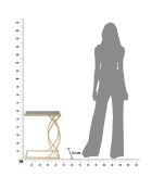 Bijzettafeltje van glam glas en metaal in zwart/goud - 45,5x25,5x60 cm