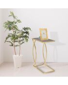 Bijzettafeltje van glam glas en metaal in zwart/goud - 45,5x25,5x60 cm