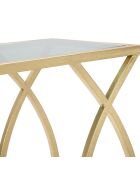 Bijzettafeltje van glam glas en metaal in zwart/goud - 45,5x25,5x60 cm