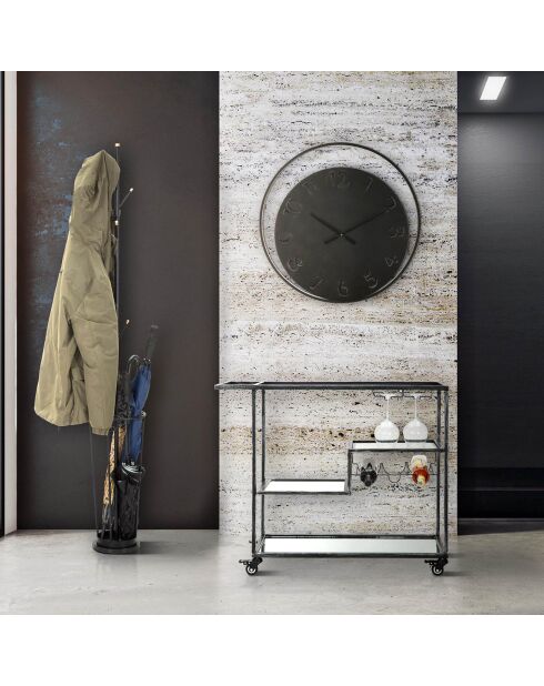 Porte-manteau en métal glam noir/doré - D.26x176 cm