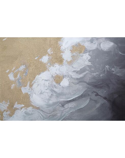 Peinture sur toile avec cadre en bois action multicolore - 120x3.8x80 cm