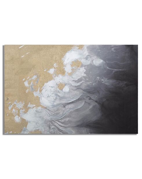 Peinture sur toile avec cadre en bois action multicolore - 120x3.8x80 cm