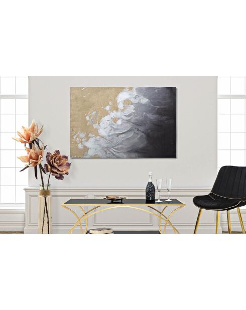 Peinture sur toile avec cadre en bois action multicolore - 120x3.8x80 cm