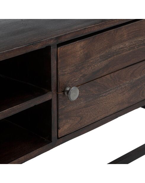 Meuble TV burn en bois marron - 120x40x55 cm