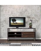 Meuble TV burn en bois marron - 120x40x55 cm