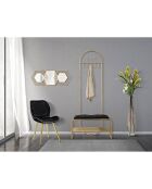 Meuble d'entrée avec banc doré/noir - 80x38.5x180 cm