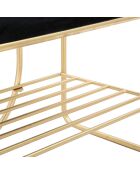 Meuble d'entrée avec banc doré/noir - 80x38.5x180 cm