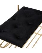Meuble d'entrée avec banc doré/noir - 80x38.5x180 cm