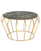 Table basse ronde en métal histor doré/noir - 44.5x78x78 cm