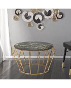 Table basse ronde en métal histor doré/noir - 44.5x78x78 cm