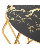 Table basse ronde en métal histor doré/noir - 44.5x78x78 cm