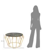 Table basse ronde en métal histor doré/noir - 44.5x78x78 cm