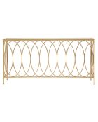 Console arc simili marbre doré/crème - 160x40x79 cm