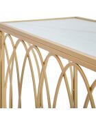 Console arc simili marbre doré/crème - 160x40x79 cm