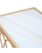 Console arc simili marbre doré/crème - 160x40x79 cm