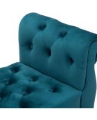 Banc en bois et velours paris bleu/doré/noir - 120x40x60 cm