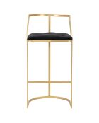 Tabouret de bar en métal istanbul doré/noir - D.45x90 cm