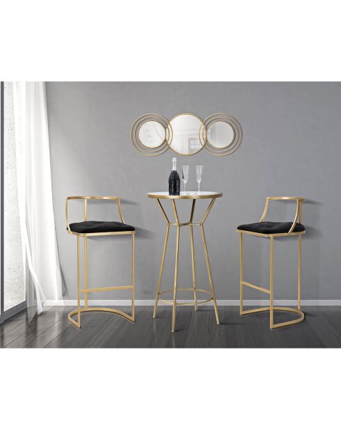 Sgabello da bar Istanbul in metallo dorato/nero - D.45x90 cm