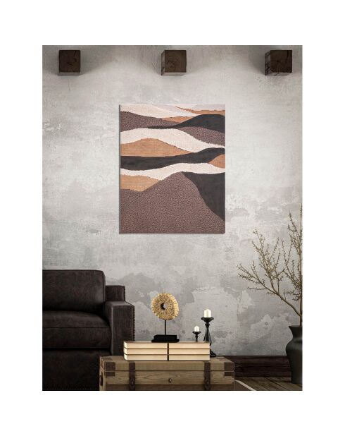 Dipinto su tela con cornice in legno scuro multicolore - 80x3,7x100 cm