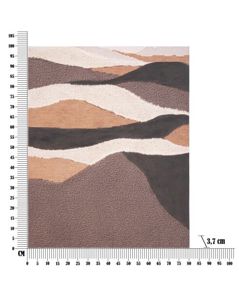 Dipinto su tela con cornice in legno scuro multicolore - 80x3,7x100 cm