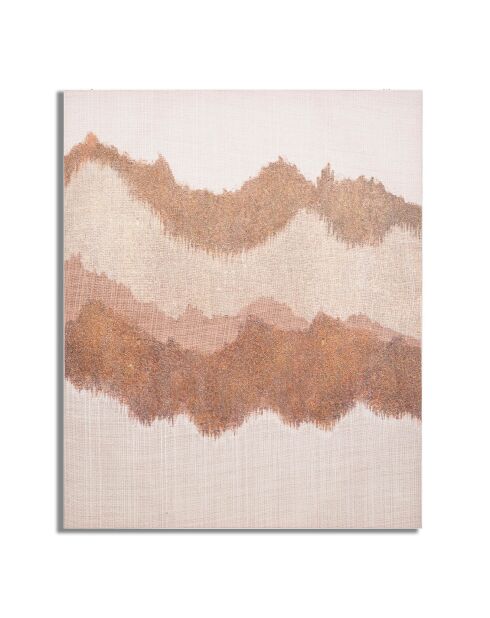 Peinture sur toile avec cadre en bois browny multicolore - 80x3.7x100 cm