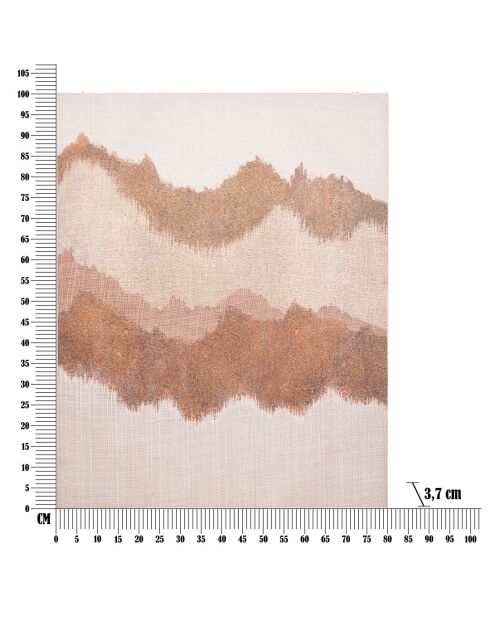 Peinture sur toile avec cadre en bois browny multicolore - 80x3.7x100 cm