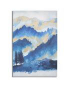 Impression sur toile avec cadre en bois impressionniste mountain tree multicolore - 80x3x120 cm