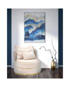 Impression sur toile avec cadre en bois impressionniste mountain tree multicolore - 80x3x120 cm