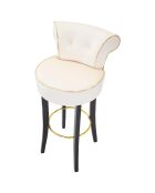 Tabouret de bar rond luxy crème - 46x48x96 cm