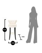 Tabouret de bar rond luxy crème - 46x48x96 cm