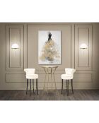 Tabouret de bar rond luxy crème - 46x48x96 cm